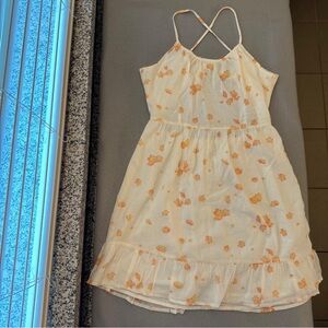 BP. Y2K Cottagecore Floral Sundress | Small | White Orange Cutout